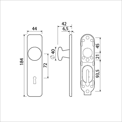 AMI Knop 160/40 Vast Kortschild 185/44 Klik Sl 72 F1 - 311573-2