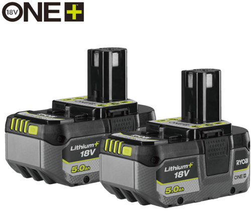 Ryobi RB1850X2 | ONE+ 2 stuks 5,0 Ah Lithium Accu - 5133005305
