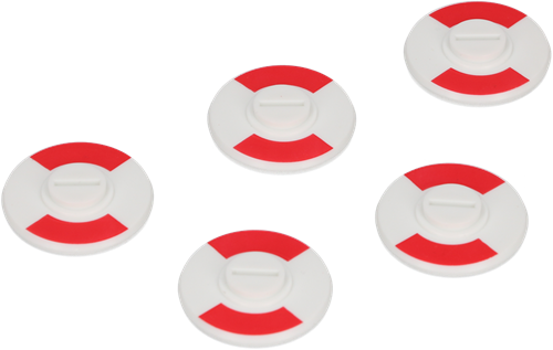 AMI Rood/Wit Plaatje 5 Mm. Stergat Verpakt Per 5 Stuks In Zakje - 900345