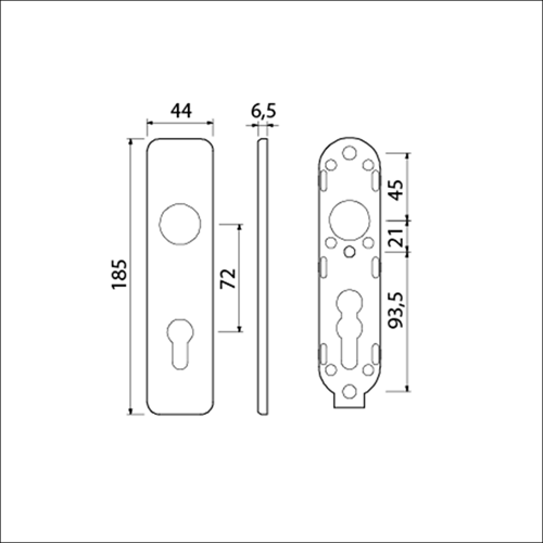AMI Kortschild 185/44 Profielcilinder 72 Klik F-1 - 210316-2