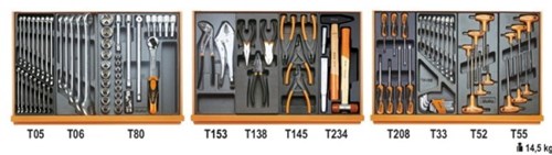 Beta 5904VG/2T Assortiment van 99 gereedschappen voor autoherstel in voorgevormde ABS inlegbakken - 059041191 059041191