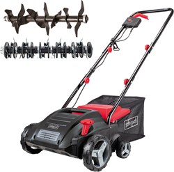 DAYGREEN Handverticuteermachine VT-32 | mos en onkruidverwijderaar met 11 roestvrijstalen messen | 32 cm werkbreedte | lichtlopende wielen voor het gazon