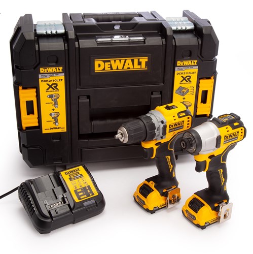 DeWalt DCK2110L2T actieset DCD701 boorschroefmachine + DCF801 slagschroevendraaier 12v 2x 3.0Ah XR - DCK2110L2T-QW