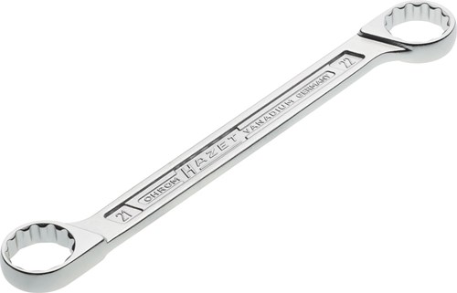 HAZET Dubbele ringsleutel 610N-21X22 · Buitentwaalfkant tractieprofiel · SW 21 x 22 mm