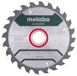 Metabo Accessoires Cirkelzaagblad | Precision Cut Classic | 190x30mm | Z24 WZ 15° - 628675000
