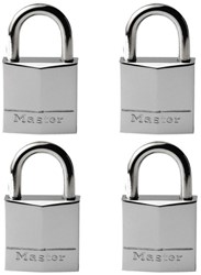 Masterlock 4 x 20mm - 12mm steel shackle, 4mm diam. - 3-pin cylinder - keyed alik - 629EURQ