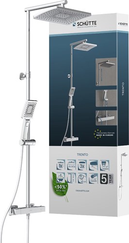 Schutte TRENTO Regendouche set met thermostatische kraan | Chroom – 60140