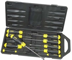 Stanley handgereedschap 10-Delige Cushiongrip Schroevendraaierset Standaard/Pozidriv - 2-65-014