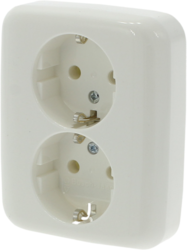 Busch-Jaeger BJ Refl Inb Contactdoos | 2V | RA | PW - 66.001.50