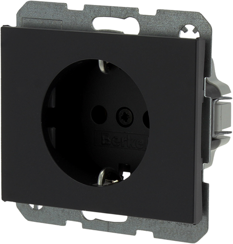 Berker K1 Contactdoos | Inbouw | 1-voudig | Randaarde | Antraciet - 66.022.42