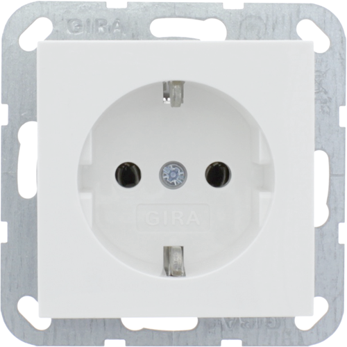 Gira System 55 contactdoos inbouw, 1-voudig, randaarde polarwit - 66.051.42