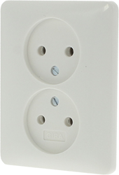 Gira System 55 Contactdoos | Inbouw | 2-voudig | Polarwit - 66.051.49