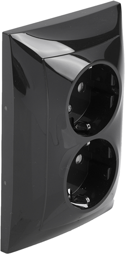 Q-Link S2 Contactdoos | 2-voudig | Randaarde | Antraciet - 66.083.50