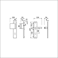AMI Veiligheidsbeslag 251/50 Profielcilinder 85 Deurdikte 90/80 Li F1 + Profielcilinder 85 Deurkruk 332 Deurdikte 38/42 Mm - 803655-2