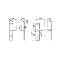 AMI Veiligheidsbeslag 251/50 Profielcilinder 92 Deurdikte 90/80 Li F1 + Profielcilinder 92 Deurkruk 332 Deurdikte 38/42 Mm - 803855-2