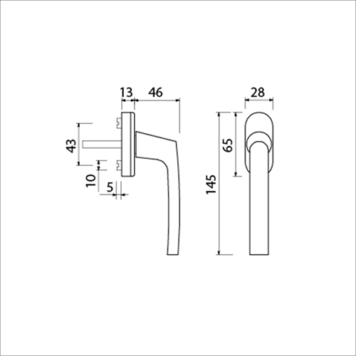 AMI Raamgreep 810 7X40 Ovaal Wit 9010 - 425508-2
