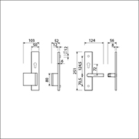 AMI Veiligheidsbeslag 251/50 Profielcilinder 72 Omkeer Deurdikte 90/80 Li F1 +Profielcilinder 72 Omkeer Deurkruk 356 Deurdikte 38/42 Mm - 803565-2