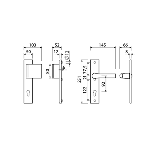 AMI Veiligheidsbeslag 251/50 Profielcilinder 92 Deurdikte 90/80 Re F1 A/Z 379 Rotaveer 251/50 Profielcilinder 92 Deurdikte 38/42 Mm - 809700-2