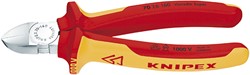 Knipex Zijsnijtang verchroomd ge‹soleerd met meer-componentengrepen, VDE-getest 160 mm - 7026160