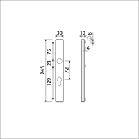 AMI Smalschild 245/30 Profielcilinder 72 M5 F-1 - 510640-2