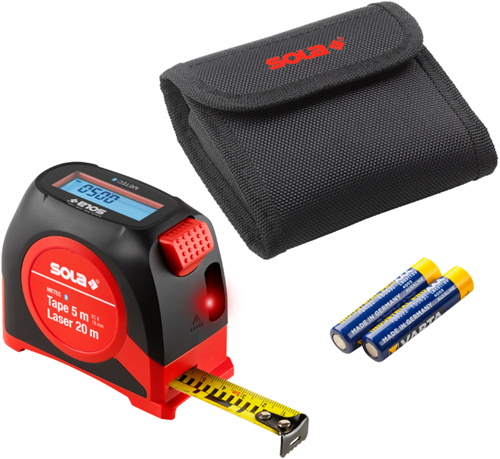Sola METEC digitale rolbandmaat met afstandsmeter | 5 m x 19 mm | stalen band - 71510201-2