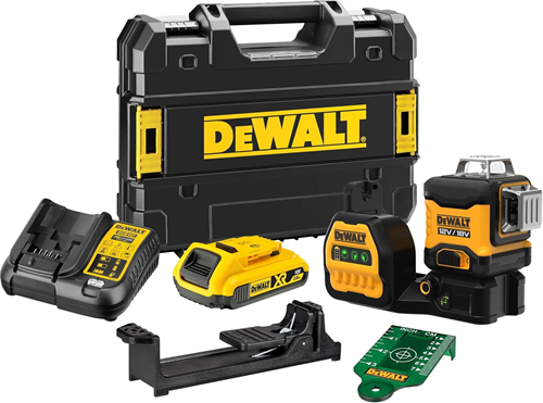 DeWalt DCE089D1G18 | Accu Kruislijnlaser | Groen | 12/18V | XR | 2.0 Ah | Li-Ion - DCE089D1G18-QW