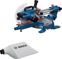 Bosch Blauw GCM 305-216S Afkortzaag - Kap- en verstekzaag - 216mm  (Zaagblad, klem, stofzak, liniaal) - 0601B61000