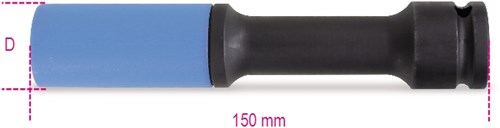 Beta Slagdoppen voor wielmoeren met gekleurde polymeer beschermhulzen, lange uitvoering 720LCL 17 - 007200737