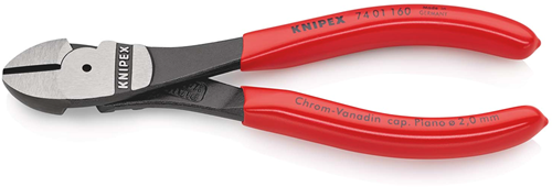 Knipex Kracht-Zijsnijtang | 160 mm Lengte | Kunststof Bekleed | Zwart Geatramenteerd - 74 01 160 SB