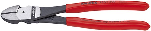 Knipex Kracht-zijsnijtang zwart geatramenteerd met kunststof bekleed 200 mm - 7401200