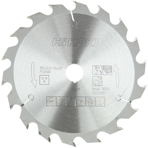 Hikoki Accessoires Hm Cirkelzaagblad 165X20 Z18 - 752480