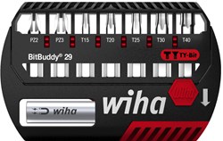 Wiha Bitset BitBuddy® TY-bit 29 mm Pozidriv, TORX® 9-delig 1/4" C6,3 - 42139 - 42139
