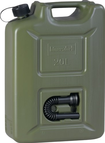 Hunersdorff Brandstofjerrycan | Inhoud 20 l | Olijfgroen HDPE | L350xB165xH495mm | 1 stuk - 802000