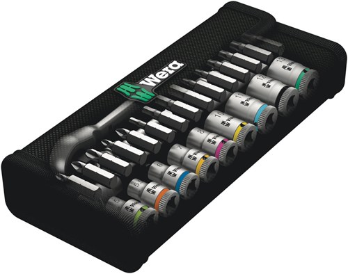 Wera 8100 SA 8 Zyklop Metal-ratelset, omschakelpal, 1/4"-aandrijving, metrisch , 28 -delig - 1 stuk(s) - 05004018001-3