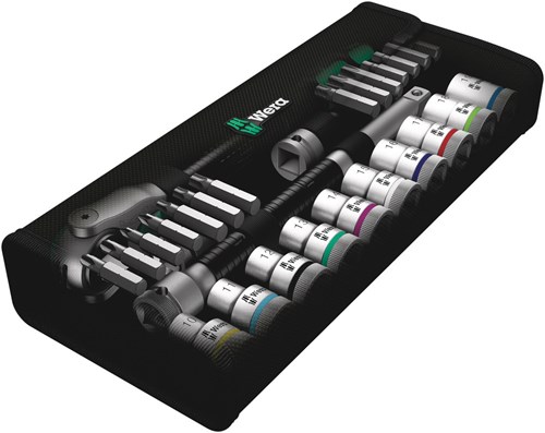 Wera 8100 SC 6 Zyklop Speed-ratelset, 1/2"-aandrijving, metrisch , 28 -delig - 1 stuk(s) - 05004076001-3