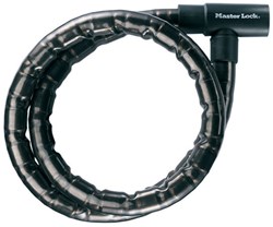 Masterlock Steel armoured cable 1.20m x Ø 22mm w/keysvinyl cover - colour : blac - 8115EURDPS