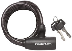 Masterlock Keyed self coiling cable 1.80m x Ø 8mm w/ 2 keysvinyl cover - colour - 8126EURDPRO
