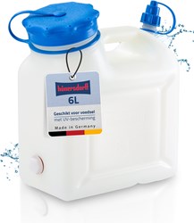 Hunersdorff Jerrycans met wijde hals | 6 l HD-PE met extra tuit | H287xB264xD132 mm | 1 stuk - 817110 817110