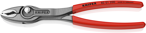 Knipex TwinGrip verstelbare grijptang | Antislip kunststof bekleed | Zwart geatramenteerd | Lengte 200 mm | Zelfbedieningskaart/blister - 82 01 200 SB