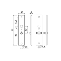 AMI Langschild Wc 251/50/8 5*57 F1 R6,5/R7,3 - 215194-2