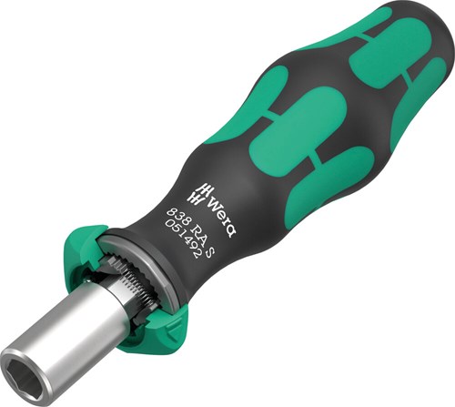 Wera 838 ra s bithandhouder met ratelfunctie, 1/4", 1/4" x 102 mm - 05051492001 afbeelding