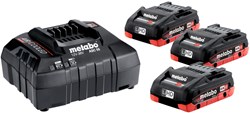 Metabo Basis-Set 3 x LiHD 18V / 4.0 Ah accu's | Lader ASC 55 / 12-36 V - 685132000