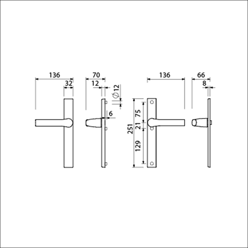 AMI Veiligheidsbeslag 379 Rotaveer 251/32 Blind F1 A/Z 379 Rotaveer 251/32 Blind Deurdikte 53/57 Mm - 840100-2