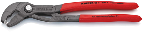 Knipex Bandveerklemtang | 250 mm Lengte | Anti-Slip | Kunststof Bekleed | Grijs Geatramenteerd - 85 51 250 A SB
