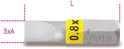 Beta Bits voor sleufschroeven, gekleurd 860LP 1,2X6,5 - 008600025