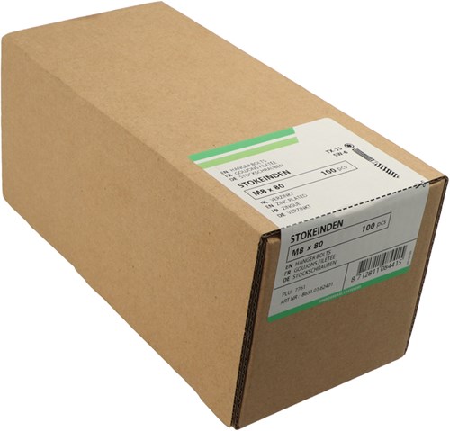 Hoenderdaal Stokeind Rvs-A2 Sw-6 M8X140 | 100 stuks - 8651.30.63001