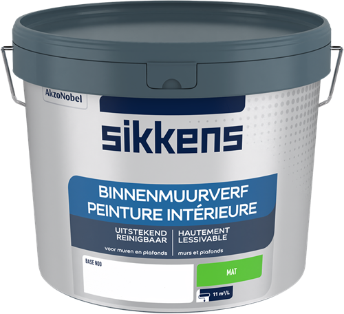 Sikkens Binnenmuurverf Mat | Peint Interieure | Kleur Wit N00 | 9,3L - 5324120