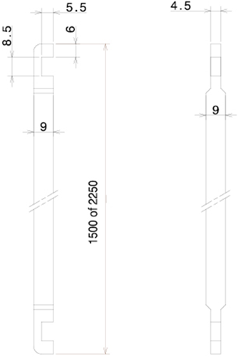 Nemef Staaf voor pompespagnolet 1E | lengte 225 cm | verzinkt | staal  - 9000111221-2
