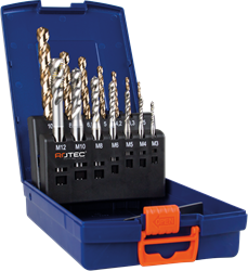 Rotec 7+7 dlg handtappen + boren / M3-M12, in ABS cassette - 900.2002K 900.2009C