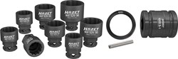 HAZET Krachtdopsleutelset 900SZ6/11 · 1/2 inch (12,5 mm) vierkant hol, 24 mm buitenzeskant · Buitentwaalfkant tractieprofiel · 11-delig · 19 · 21 · 22 · 24 · 27 · 30 · 32 · 36